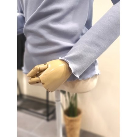 물결 반목 긴팔티 스카이블루