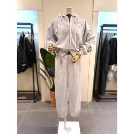 후드 집업 조거팬츠 세츠 블랙