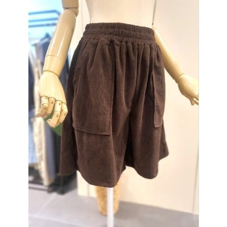 코듀로이 밴딩 4부 반바지 브라운