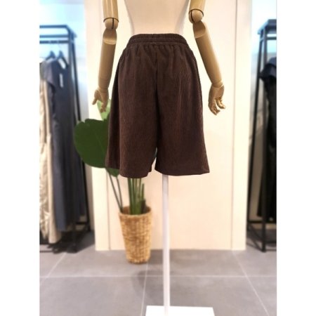 코듀로이 밴딩 4부 반바지 브라운