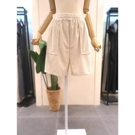 코듀로이 4부 밴딩 팬츠 베이지