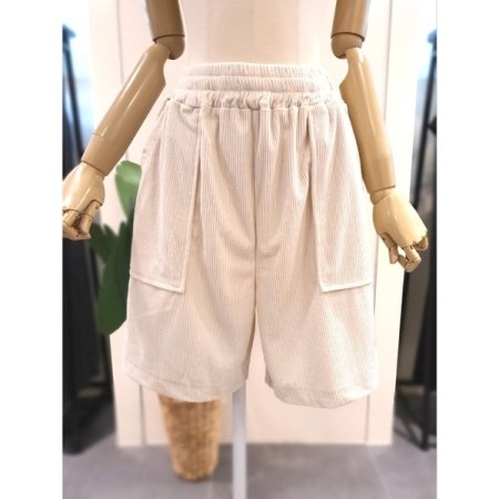 코듀로이 4부 밴딩 팬츠 베이지