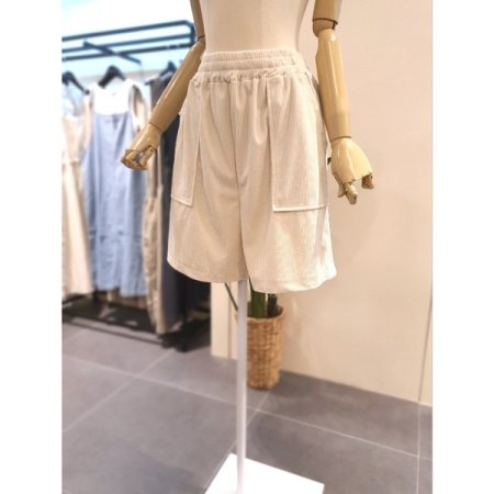 코듀로이 4부 밴딩 팬츠 베이지