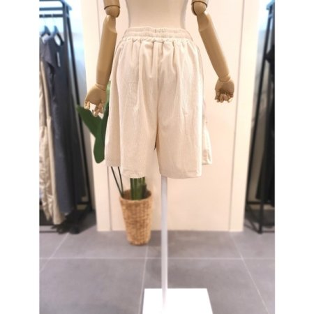 코듀로이 4부 밴딩 팬츠 베이지