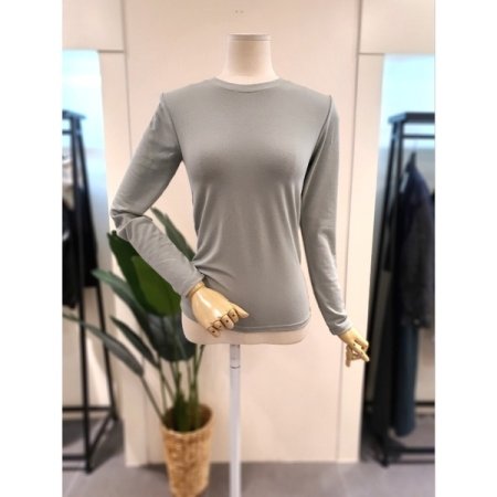 찰떡 라운드넥 긴팔 티셔츠 베이지