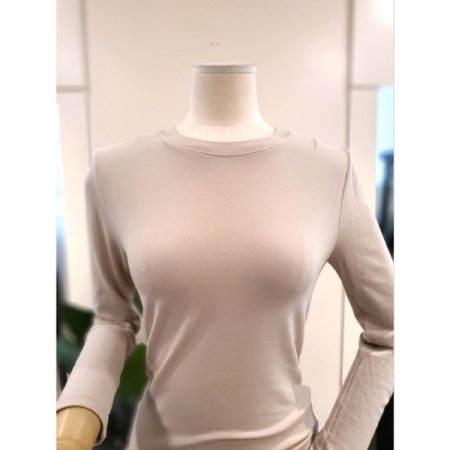 찰떡 라운드넥 긴팔 티셔츠 베이지