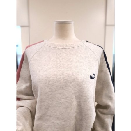 데이 배색 기모 맨투맨 오트밀