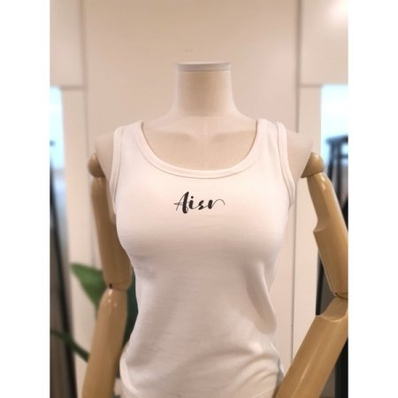 패드내장 피치 민소매 티셔츠 크림