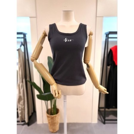 캡내장 피치 민소매 티셔츠 다크그레이