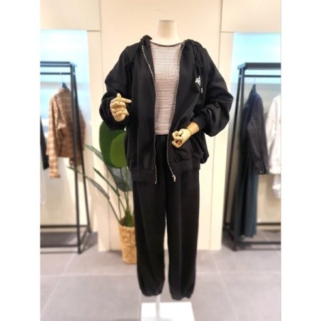 박시 집업 트레이닝세트 그레이