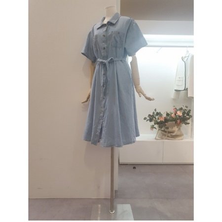 데님반팔원피스