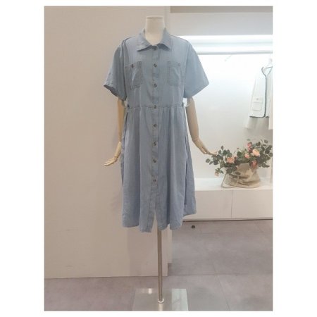 데님반팔원피스