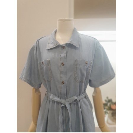 데님반팔원피스