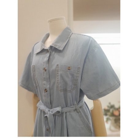 데님반팔원피스