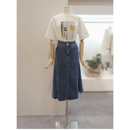 라운드프린팅티셔츠