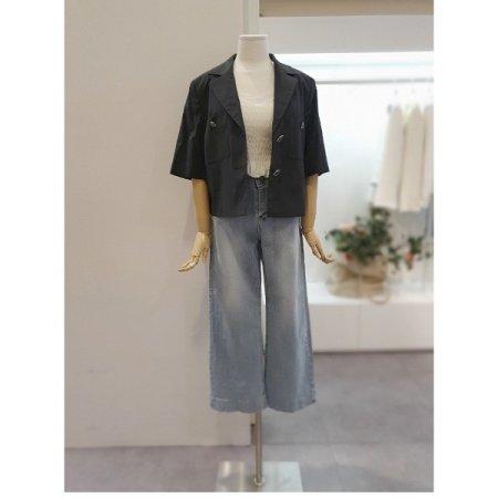 하프슬리브크롭자켓