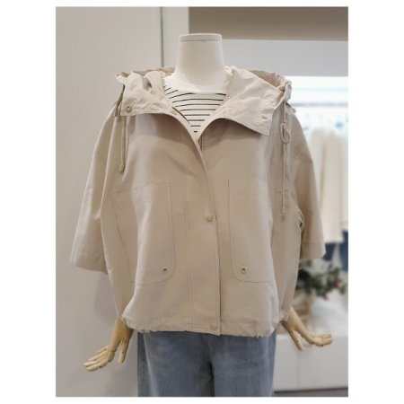 하프슬리브후드점퍼