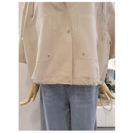 하프슬리브후드점퍼