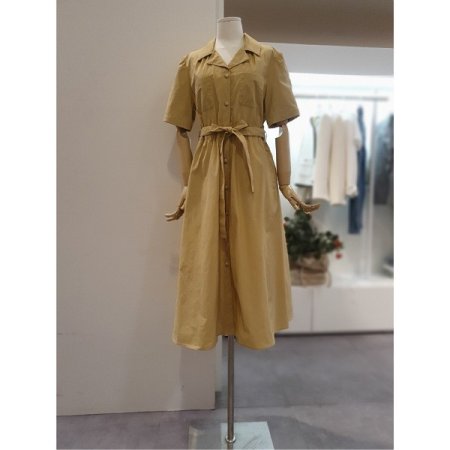 허리밴딩단추원피스