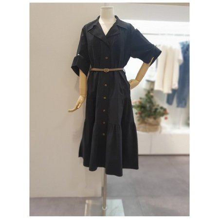 셔링홀벨티드원피스