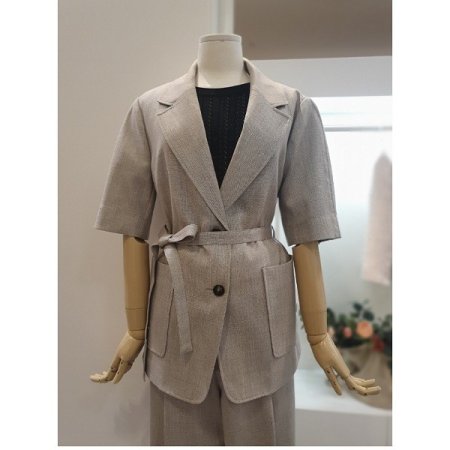 린넨벨티드자켓