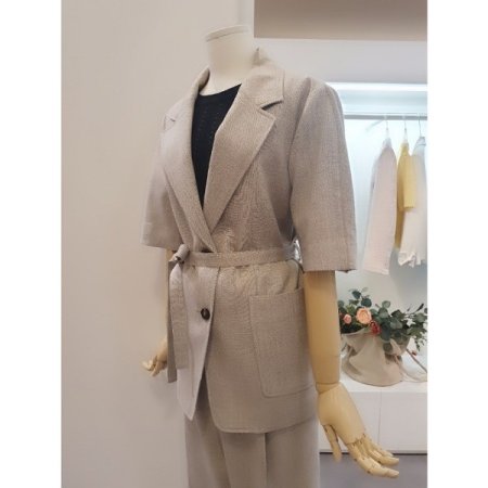 린넨벨티드자켓