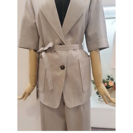 린넨벨티드자켓