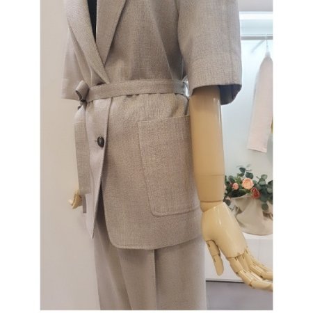 린넨벨티드자켓