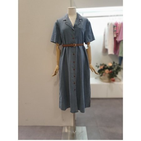 데님벨티드롱원피스