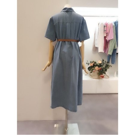 데님벨티드롱원피스