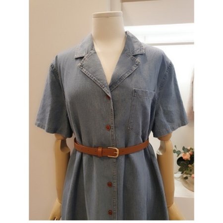 데님벨티드롱원피스