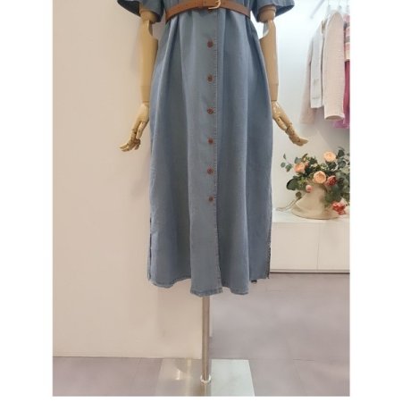 데님벨티드롱원피스