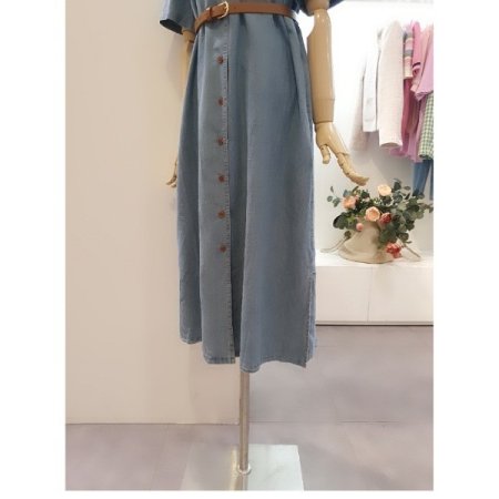 데님벨티드롱원피스