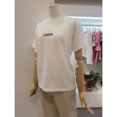 라운드낵레터링티셔츠