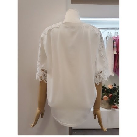 레이스라운드반팔티셔츠