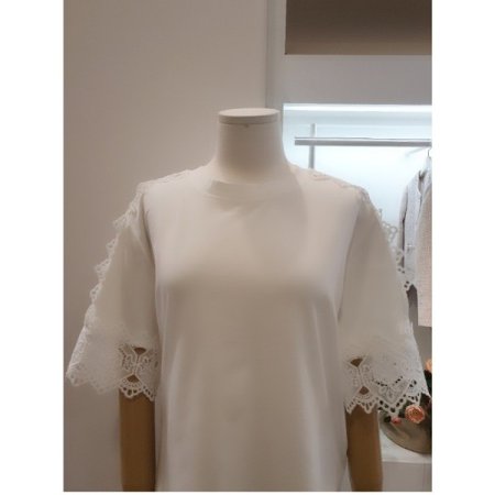 레이스라운드반팔티셔츠