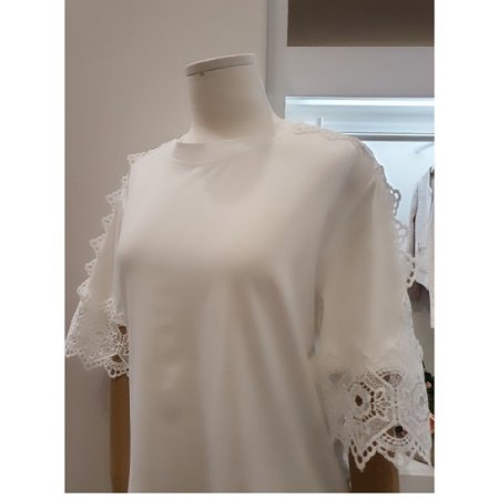 레이스라운드반팔티셔츠