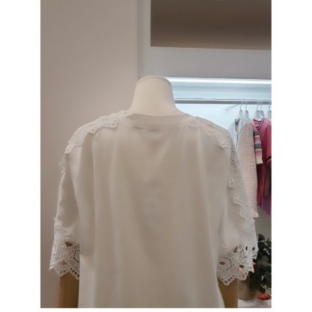 레이스라운드반팔티셔츠