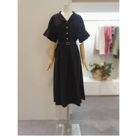 소매프릴벨티드원피스