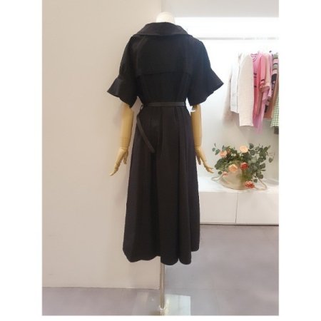 소매프릴벨티드원피스