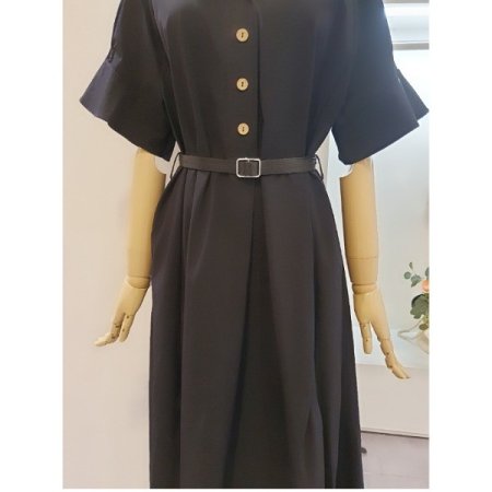 소매프릴벨티드원피스