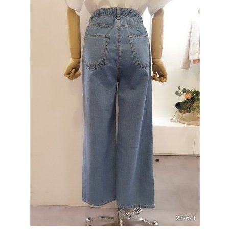 뒷밴딩일자데님팬츠