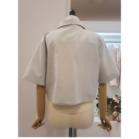 크롭지퍼반팔점퍼