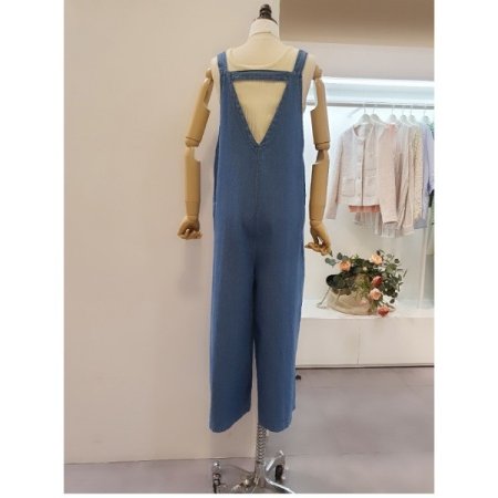 민소매데님점프슈트