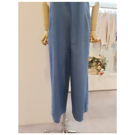 민소매데님점프슈트