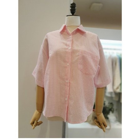 스트라이프반팔셔츠