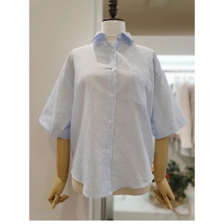 스트라이프반팔셔츠