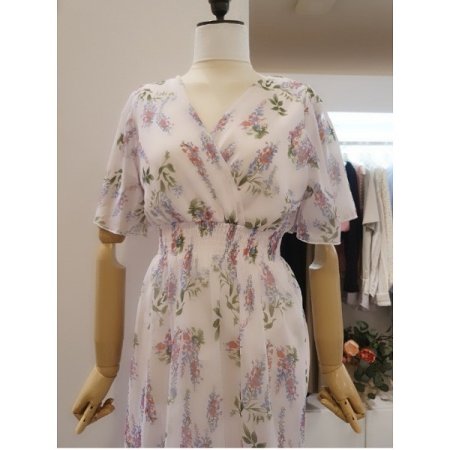 플라워롱쉬폰원피스