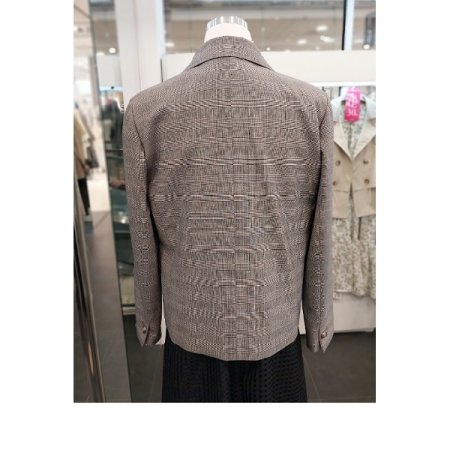 잔체크 더블 크롭 자켓