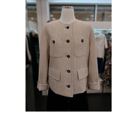 부클링 라운드 넥 자켓